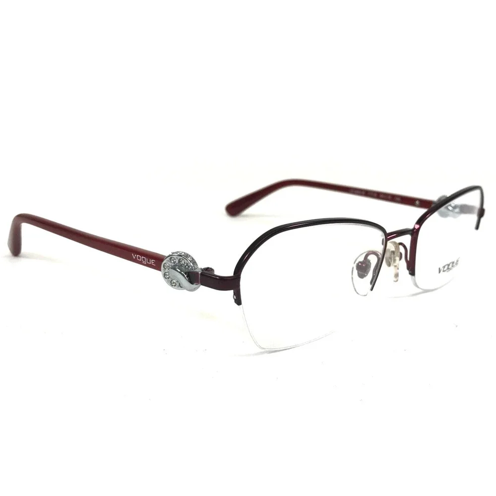 Vogue Eyeglasses Frames VO3944-B 717-S Burgundy Red Silver Crystals 54-18-135